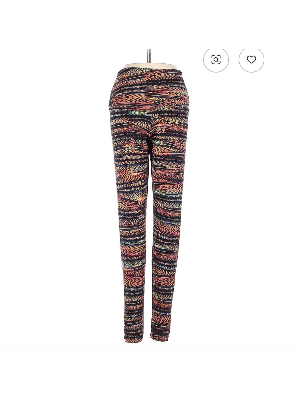 Booty by Brabants OS Orange Multicolor Active Pants Leggings